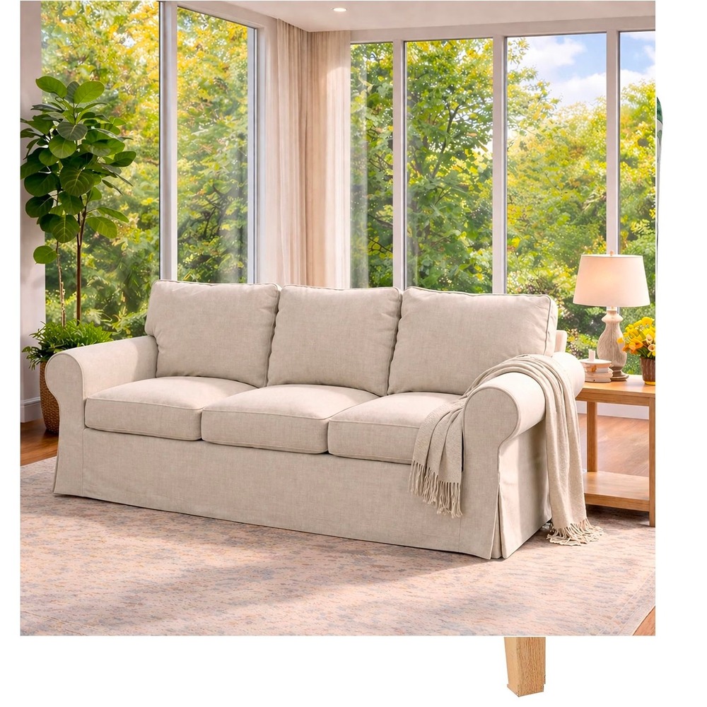 Sofa Cover Compatible with IKEA Ektorp 3 Seat Slipcover Polyester Lightly Used